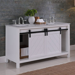 Altair Kinsley 60" Single Bathroom Vanity Set with Marble Countertop - The Home Selection