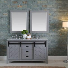 Altair Kinsley 60" Single Bathroom Vanity Set with Marble Countertop - The Home Selection