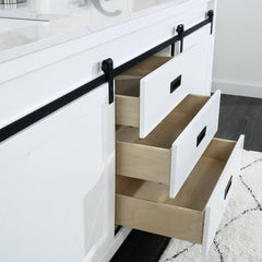 Altair Kinsley 72" Double Sinks Bathroom Vanity Set with Marble Countertop - The Home Selection