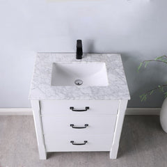 Altair Maribella 30" Single Bathroom Vanity Set in Marble Countertop - The Home Selection