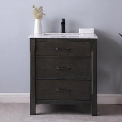 Altair Maribella 30" Single Bathroom Vanity Set in Marble Countertop - The Home Selection