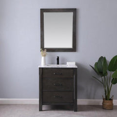 Altair Maribella 30" Single Bathroom Vanity Set in Marble Countertop - The Home Selection