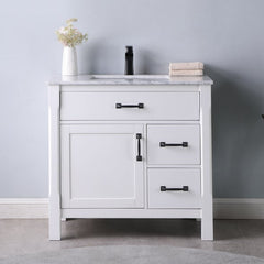 Altair Maribella 36" Single Bathroom Vanity Set with Marble Countertop - The Home Selection