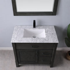 Altair Maribella 36" Single Bathroom Vanity Set with Marble Countertop - The Home Selection