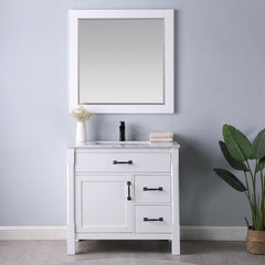 Altair Maribella 36" Single Bathroom Vanity Set with Marble Countertop - The Home Selection