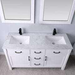 Altair Maribella 60" Double sinks Bathroom Vanity Set with Marble Countertop - The Home Selection