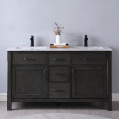 Altair Maribella 60" Double sinks Bathroom Vanity Set with Marble Countertop - The Home Selection