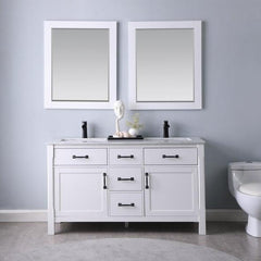 Altair Maribella 60" Double sinks Bathroom Vanity Set with Marble Countertop - The Home Selection