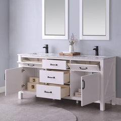 Altair Maribella 72" Double sinks Bathroom Vanity set with Marble Countertop - The Home Selection