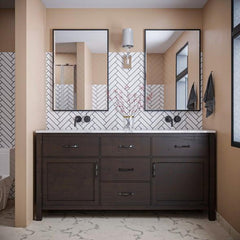 Altair Maribella 72" Double sinks Bathroom Vanity set with Marble Countertop - The Home Selection