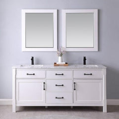Altair Maribella 72" Double sinks Bathroom Vanity set with Marble Countertop - The Home Selection