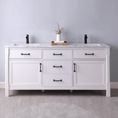 Altair Maribella 72" Double sinks Bathroom Vanity set with Marble Countertop - The Home Selection
