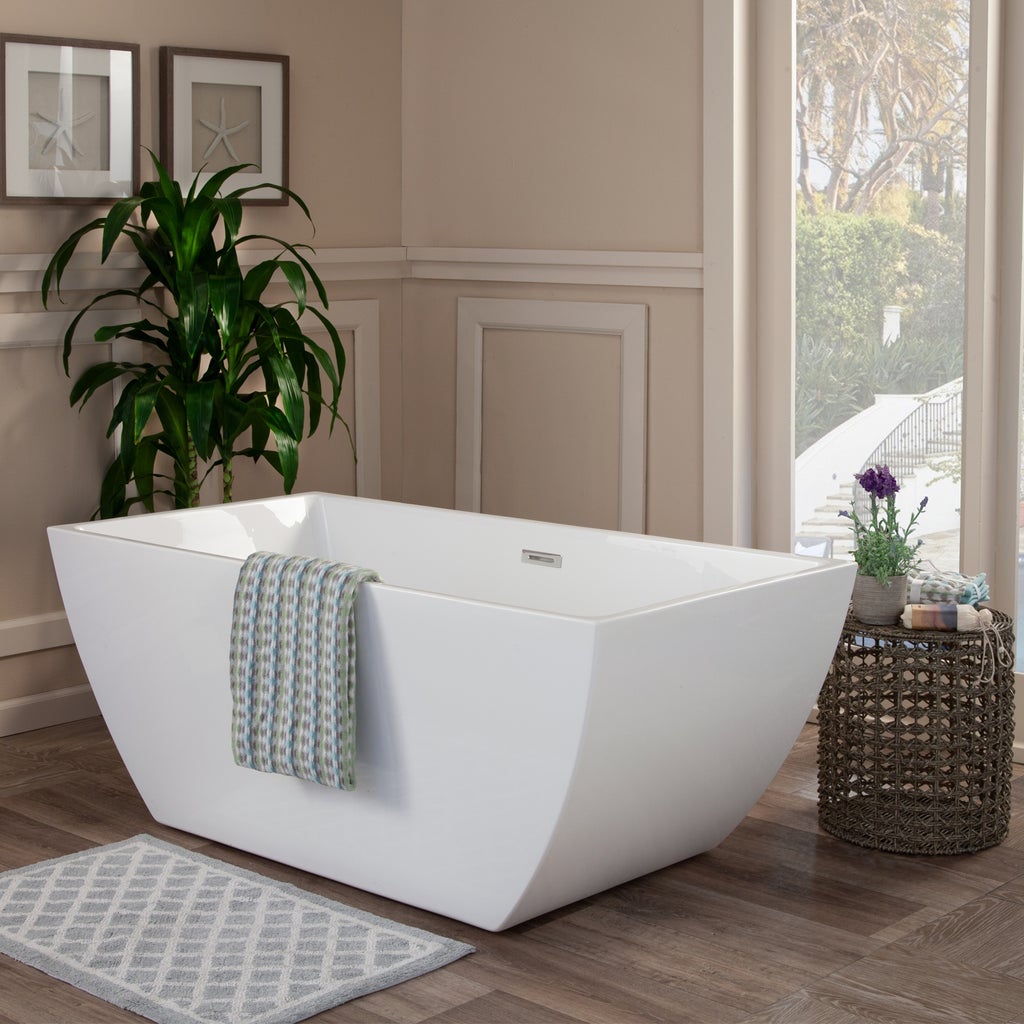Altair Montague 59" x 30" Freestanding Soaking Acrylic Bathtub - The Home Selection