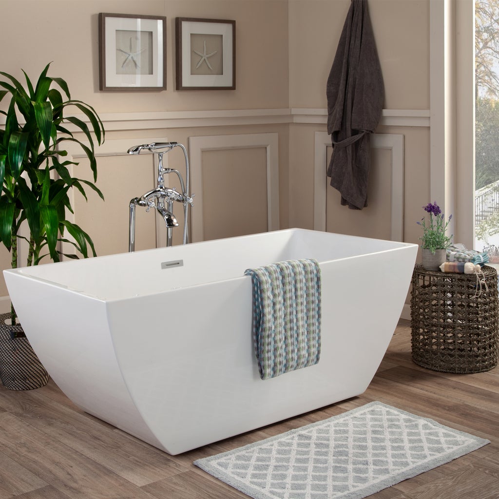 Altair Montague 59" x 30" Freestanding Soaking Acrylic Bathtub - The Home Selection