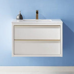 Altair Morgan 30" Single Bathroom Vanity Set with Stone Countertop - The Home Selection