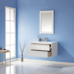 Altair Morgan 36" Single Bathroom Vanity Set with Stone Countertop - The Home Selection
