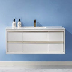Altair Morgan 48" Single Bathroom Vanity Set with Stone Countertop - The Home Selection