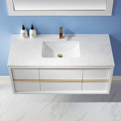 Altair Morgan 48" Single Bathroom Vanity Set with Stone Countertop - The Home Selection