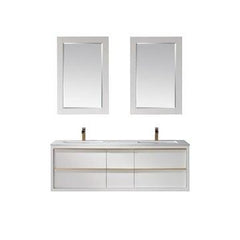 Altair Morgan 60" double Sinks Bathroom Vanity Set with Stone Countertop - The Home Selection