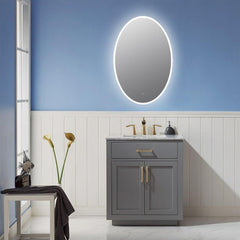 Altair Oval LED Mirror Modern Frameless Vanity - Matera - The Home Selection