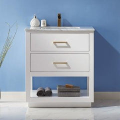 Altair Remi 30" Single Bathroom Vanity Set with Marble Countertop - The Home Selection