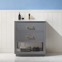 Altair Remi 30" Single Bathroom Vanity Set with Marble Countertop - The Home Selection