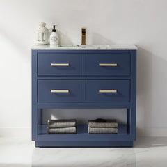 Altair Remi 36" Single Bathroom Vanity Set in Marble Countertop - The Home Selection