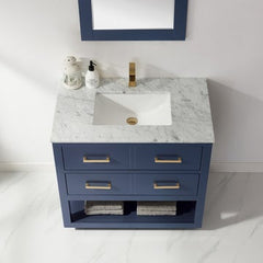 Altair Remi 36" Single Bathroom Vanity Set in Marble Countertop - The Home Selection