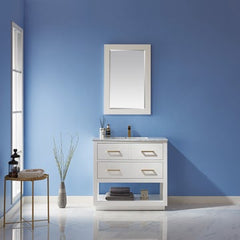 Altair Remi 36" Single Bathroom Vanity Set in Marble Countertop - The Home Selection