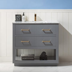 Altair Remi 36" Single Bathroom Vanity Set in Marble Countertop - The Home Selection