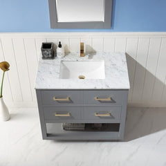 Altair Remi 36" Single Bathroom Vanity Set in Marble Countertop - The Home Selection