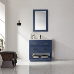 Altair Remi 36" Single Bathroom Vanity Set in Marble Countertop - The Home Selection