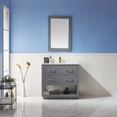 Altair Remi 36" Single Bathroom Vanity Set in Marble Countertop - The Home Selection