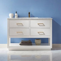 Altair Remi 48" Single Bathroom Vanity Set with Marble Countertop - The Home Selection