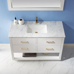 Altair Remi 48" Single Bathroom Vanity Set with Marble Countertop - The Home Selection
