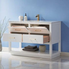 Altair Remi 48" Single Bathroom Vanity Set with Marble Countertop - The Home Selection