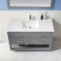 Altair Remi 48" Single Bathroom Vanity Set with Marble Countertop - The Home Selection