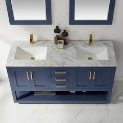 Altair Remi 60" double Sinks Bathroom Vanity Set with Marble Countertop - The Home Selection