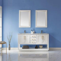 Altair Remi 60" double Sinks Bathroom Vanity Set with Marble Countertop - The Home Selection