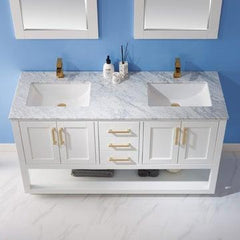 Altair Remi 60" double Sinks Bathroom Vanity Set with Marble Countertop - The Home Selection