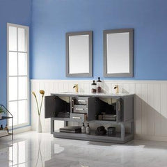 Altair Remi 60" double Sinks Bathroom Vanity Set with Marble Countertop - The Home Selection