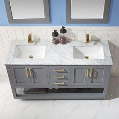 Altair Remi 60" double Sinks Bathroom Vanity Set with Marble Countertop - The Home Selection