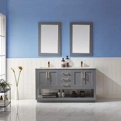 Altair Remi 60" double Sinks Bathroom Vanity Set with Marble Countertop - The Home Selection