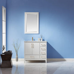 Altair Sutton 36" Single Sink Bathroom Vanity Set with Marble Countertop - The Home Selection