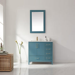 Altair Sutton 36" Single Sink Bathroom Vanity Set with Marble Countertop - The Home Selection