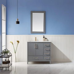 Altair Sutton 36" Single Sink Bathroom Vanity Set with Marble Countertop - The Home Selection