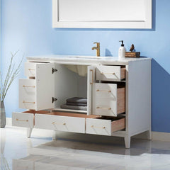 Altair Sutton 48" Single Bathroom Vanity Set with Marble Countertop - The Home Selection