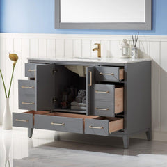 Altair Sutton 48" Single Bathroom Vanity Set with Marble Countertop - The Home Selection