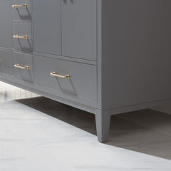 Altair Sutton 60" Double Sinks Bathroom Vanity Set with Marble Countertop - The Home Selection