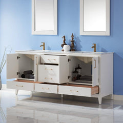 Altair Sutton 72" Double Sinks Bathroom Vanity Set with Marble Countertop - The Home Selection